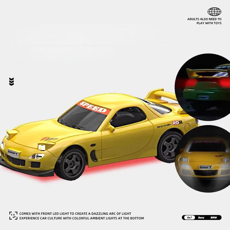 1:43 Scale RC Drift Car - Professional Palm-Sized Racing Model with LED Lights