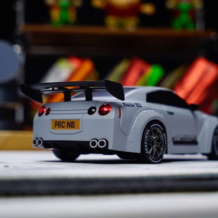 Model car with a visible license plate on a blurred background