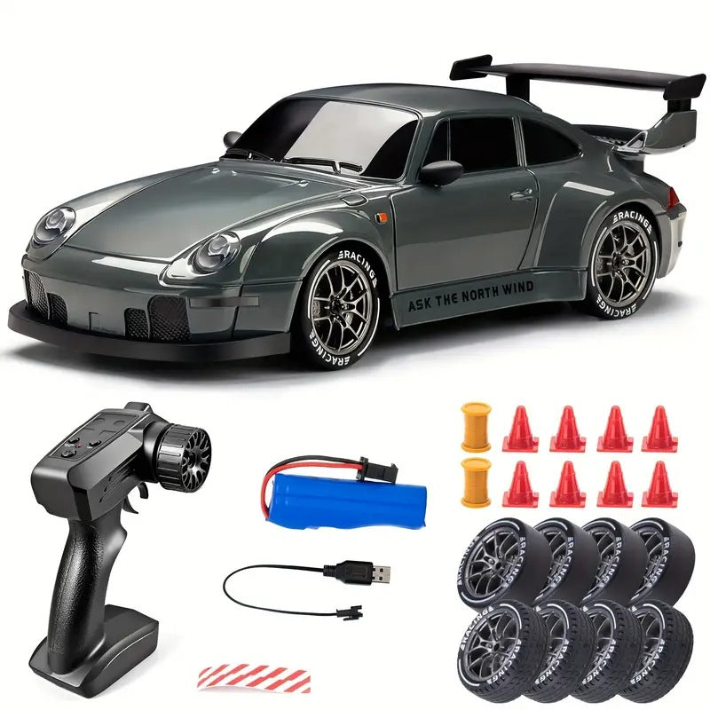 1:24 Scale RC Drift Car - 4WD High-Speed Remote Control Racing Car with LED Lights