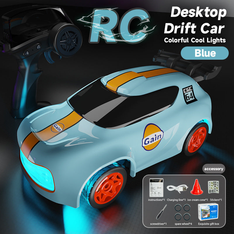 1:64 Full-Scale Acceleration Drift RC Car - Extreme Speed Mini Tabletop Racing Car with LED Lights
