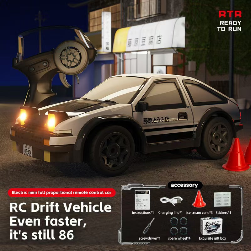 1:64 Full-Scale Acceleration Drift RC Car - Extreme Speed Mini Tabletop Racing Car with LED Lights